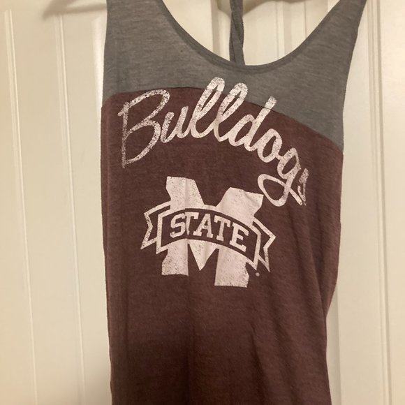 Mississippi State Women's Tank Top Logo Small 4/6  Twist Back Rivalry Threads - Picture 2 of 3